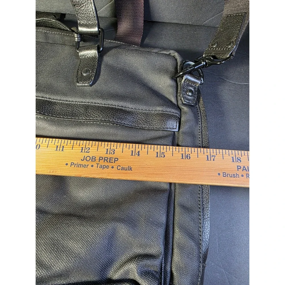 Cole Haan Black Nylon and Leather Messenger Bag Briefcase Laptop Travel Bag